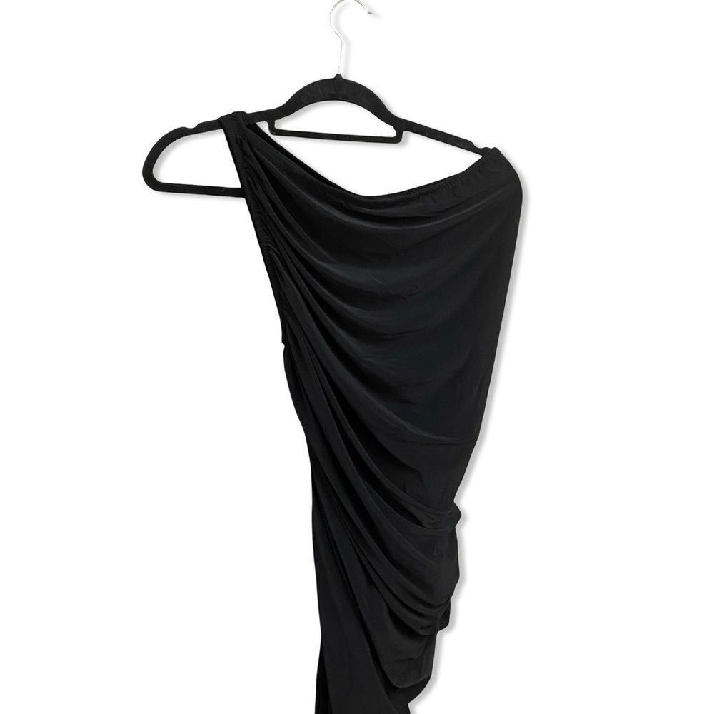 Norma Kamali Black One-Shoulder Dress Diana Gown Revolve NWT M - Picture 8 of 10
